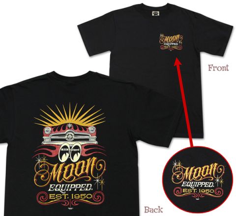 MOON EYES T-Shirt - Scaloop Shoebox / MQT076bk