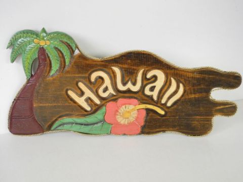 Tiki Holz Schild - HAWAII