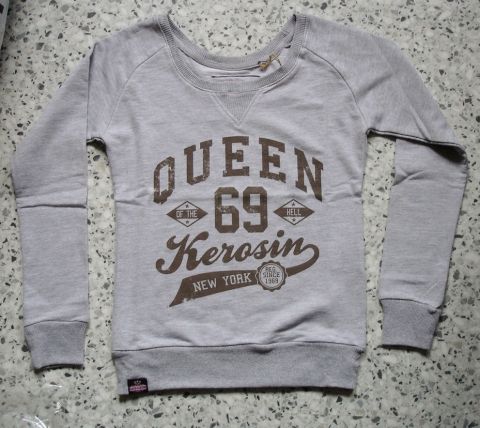 Sweatshirt  von Queen Kerosin - Queen of the Hell / grau - braun