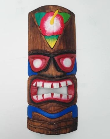 Tiki Holz Masken / Klein - Tiki Nr.4 / farbig