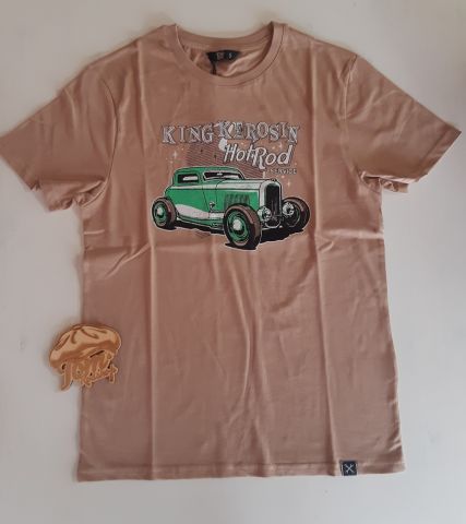 King Kerosin Regular T-Shirt / Hot Rod Service - Latte