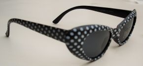 Cateyes Sonnenbrille - Schwarz mit weissen Punkten