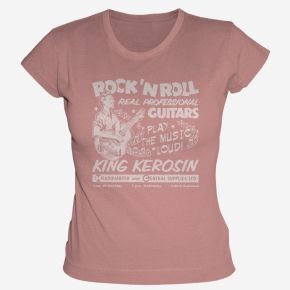 King Kerosin Vintage Girls T-Shirt - Rock n Roll play the Music / lachs
