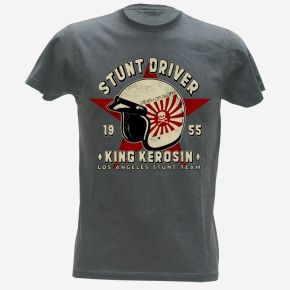 King Kerosin Vintage T-Shirt - Stunt Driver / grau