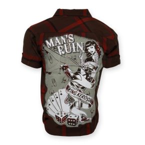 KING KEROSIN Shortarm-Woodcutter Shirt-MAR / Mans Ruin