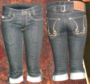 King Kerosin Women Jeans - Raw Denim Capri Pants