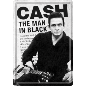 Blechpostkarte - Johnny Cash / Man in Black