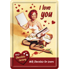 Blechpostkarte - I Love You Chocolate