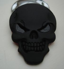 Skull 3D Metal Sticker - schwarz matt 3D Totenkopf