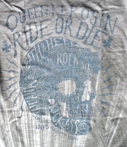 Queen Kerosin Batik Vintage Shirt / Ride or Die - grau