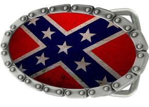 Buckle B-Coneterate Flag Chain Belt Buckle