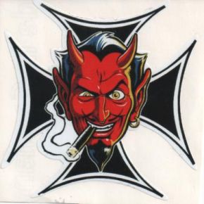 CooP Sticker - Malteser Cross with Smoking Devil