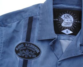 Dragstrip-Shirt Oilwash Blau - Blanko / Limited Edition