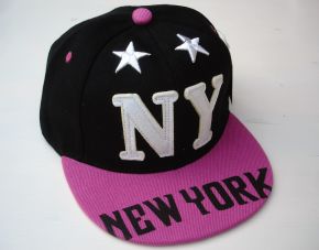 Kinder Baseball Cap / Snapback - New York schwarz/lila