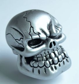 Schaltknauf - Punchy Skull / grau - silber