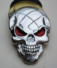 Skull 3D Metal Sticker - Chrome 3D Totenkopf