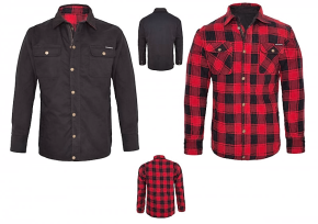 Reversible Shirt / Jacket with Aramid Lining - Check / Red-black / Black