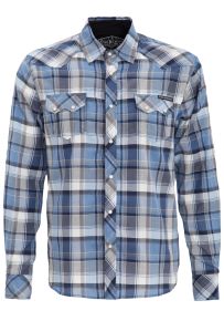 Checkered Button Shirt - Blanko / Royal blue