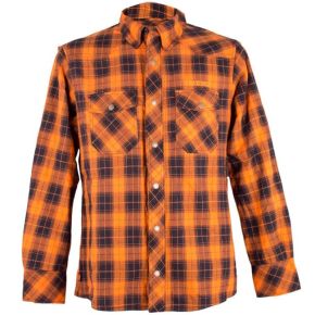Check Shirt with Aramid Lining from King Kerosin - Orange / black