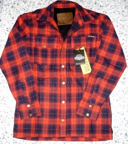 Check Shirt with Aramid Lining from King Kerosin / Red-black