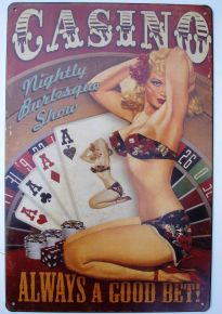 Retro Blechschild - Casino / Always a Good Bet!