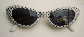 Cateyes Sonnenbrille - Weiss mit schwaren Punkten