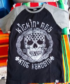 King Kerosin Raglan T-Shirt - Kickin Ass  schwarz/grau