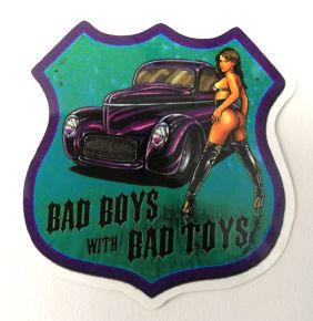 Pin up Sticker - Bad Boys with bad toys / klein