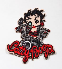 Patch - Betty Boop auf Bike / rot