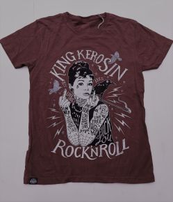 Batik Vintage Shirt - Audrey Hepburn / Rock`n`Roll - Braun