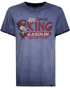 Oilwashed-Shirt von King Kerosin - Special King Gasoline / dark blue
