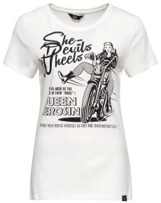 Queen Kerosin Girls T-Shirt - She Devils on Wheels / Vintage weiss