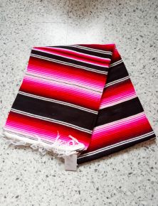 Mexikan Decke - Pink / schwarz