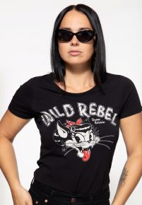 T-Shirt von Queen Kerosin - Wild Rebel / schwarz