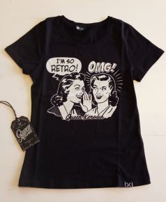 Queen Kerosin Retro T-Shirt - I am so Retro / schwarz