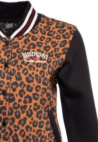 College / Baseball Jacket - Wild Rebel / Schwarz-Leo / Limited Edition