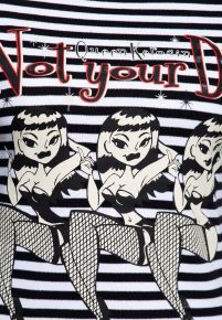 Langarm-Shirt von Queen Kerosin - Not Your Doll / schwarz-weiss