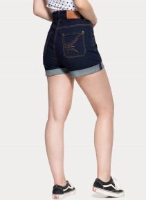 Denim Shorts von Queen Kerosin - High Waist Denim Shorts / Dark Blue