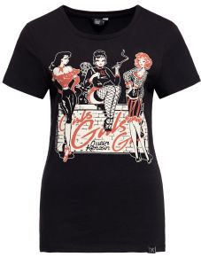 Queen Kerosin Retro T-Shirt - Girls Girls Gang / schwarz