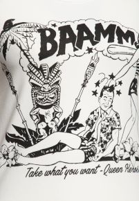 Queen Kerosin Retro T-Shirt - Bammm / Vintage Weiss