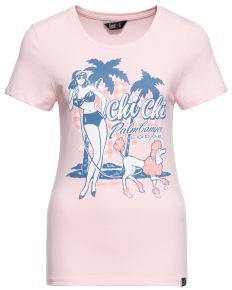Queen Kerosin Retro T-Shirt - Chi Chi Beach Poodle / Rosa