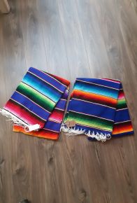 Mexican Blanket Serapes - Multi Royal Blue