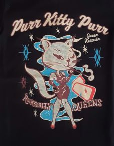 T-Shirt von Queen Kerosin - Purr Kitty Purr / schwarz