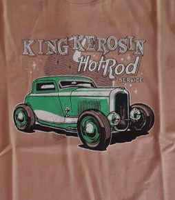 King Kerosin Regular T-Shirt / Hot Rod Service - Latte