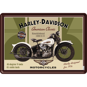 Blechpostkarte - Harley-Davidson Knucklehead