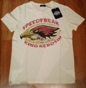 King Kerosin V-Neck T-Shirt - Speedfreak / off white