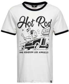 King Kerosin Contrast T-Shirt - Hot Rod Speed / Off White-black